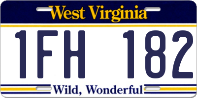 WV license plate 1FH182