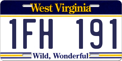 WV license plate 1FH191