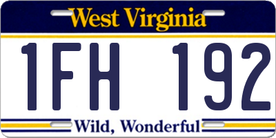WV license plate 1FH192