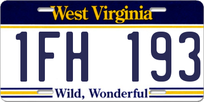 WV license plate 1FH193