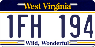 WV license plate 1FH194