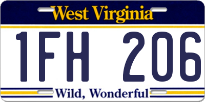 WV license plate 1FH206