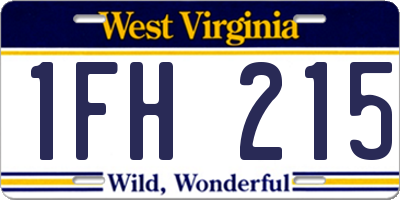 WV license plate 1FH215