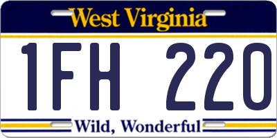 WV license plate 1FH220