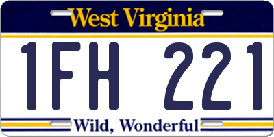 WV license plate 1FH221