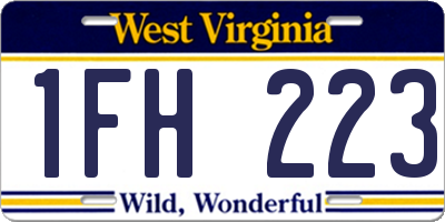 WV license plate 1FH223