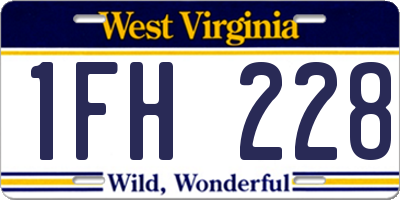 WV license plate 1FH228