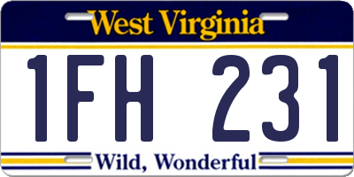 WV license plate 1FH231