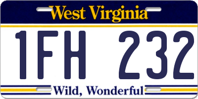 WV license plate 1FH232