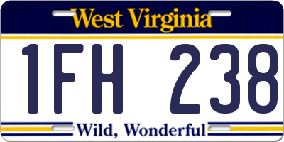 WV license plate 1FH238