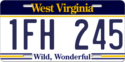 WV license plate 1FH245