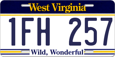 WV license plate 1FH257