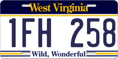 WV license plate 1FH258