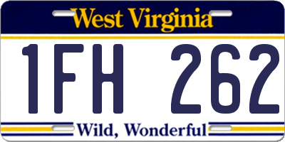 WV license plate 1FH262