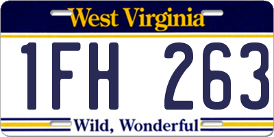 WV license plate 1FH263