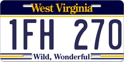 WV license plate 1FH270