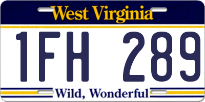 WV license plate 1FH289