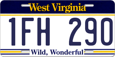 WV license plate 1FH290