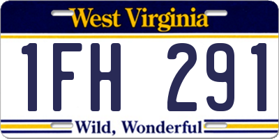 WV license plate 1FH291