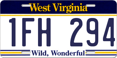 WV license plate 1FH294