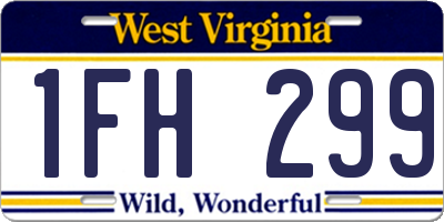WV license plate 1FH299