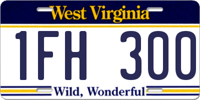 WV license plate 1FH300