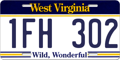 WV license plate 1FH302
