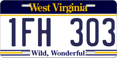 WV license plate 1FH303