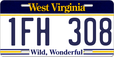 WV license plate 1FH308