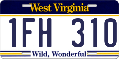 WV license plate 1FH310
