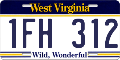 WV license plate 1FH312