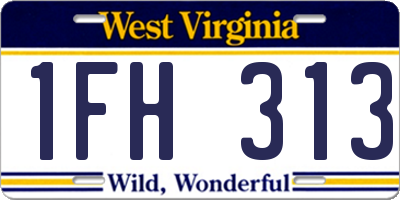 WV license plate 1FH313