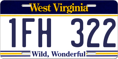 WV license plate 1FH322