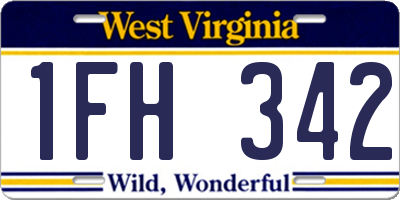 WV license plate 1FH342