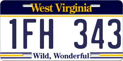 WV license plate 1FH343