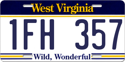 WV license plate 1FH357