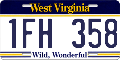 WV license plate 1FH358
