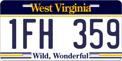 WV license plate 1FH359