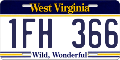 WV license plate 1FH366