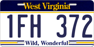 WV license plate 1FH372