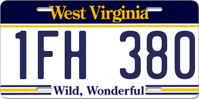 WV license plate 1FH380
