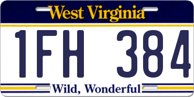 WV license plate 1FH384