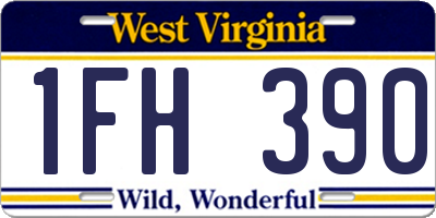 WV license plate 1FH390