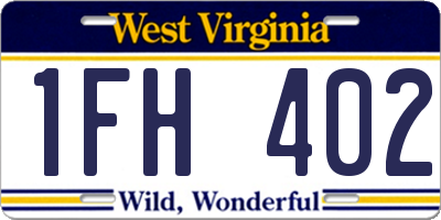 WV license plate 1FH402
