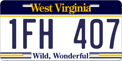 WV license plate 1FH407