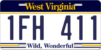 WV license plate 1FH411