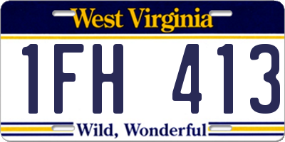 WV license plate 1FH413