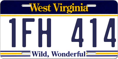 WV license plate 1FH414