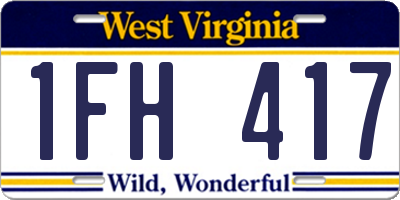 WV license plate 1FH417