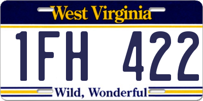 WV license plate 1FH422